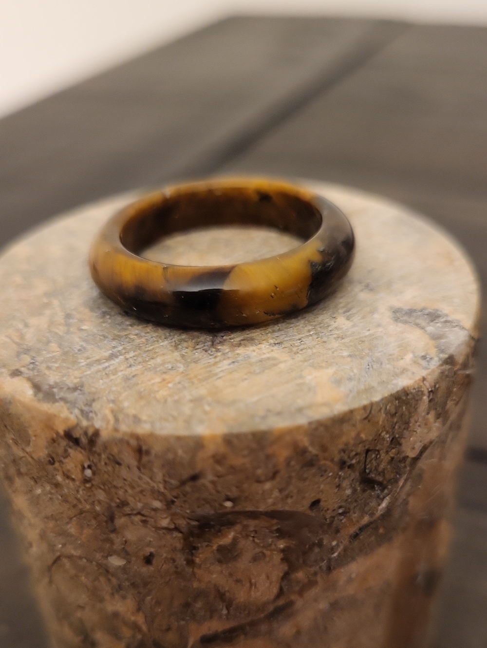 Tigers Eye Gemstone Band Ring